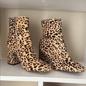 Source Unknown Tan Leopard Ankle Boots
